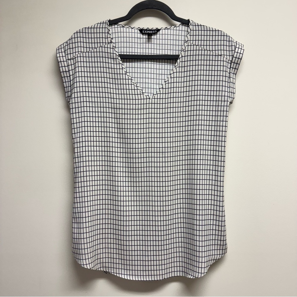 Express Monochrome Grid Pattern Blouse - image 1